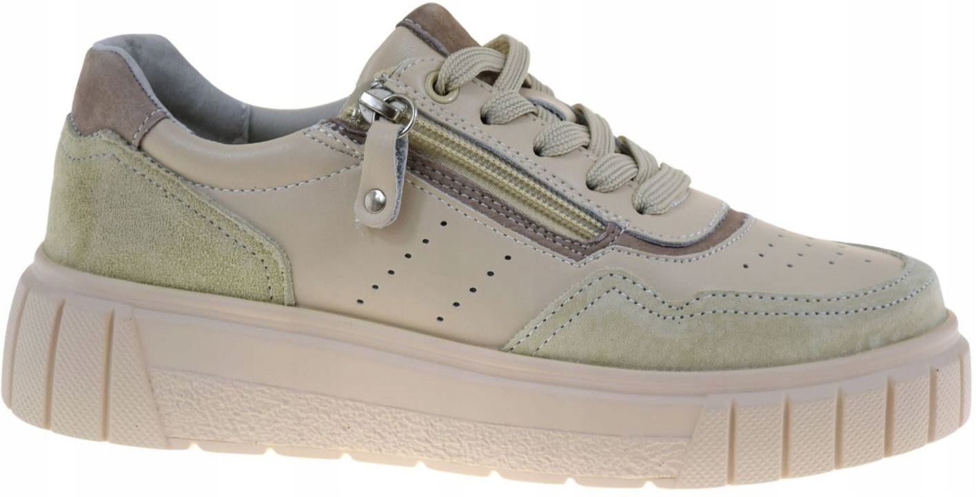 Pohodlné Dámské Béžové Šněrovací Polobotky Se Zipem Cambel 25-40309BG 37