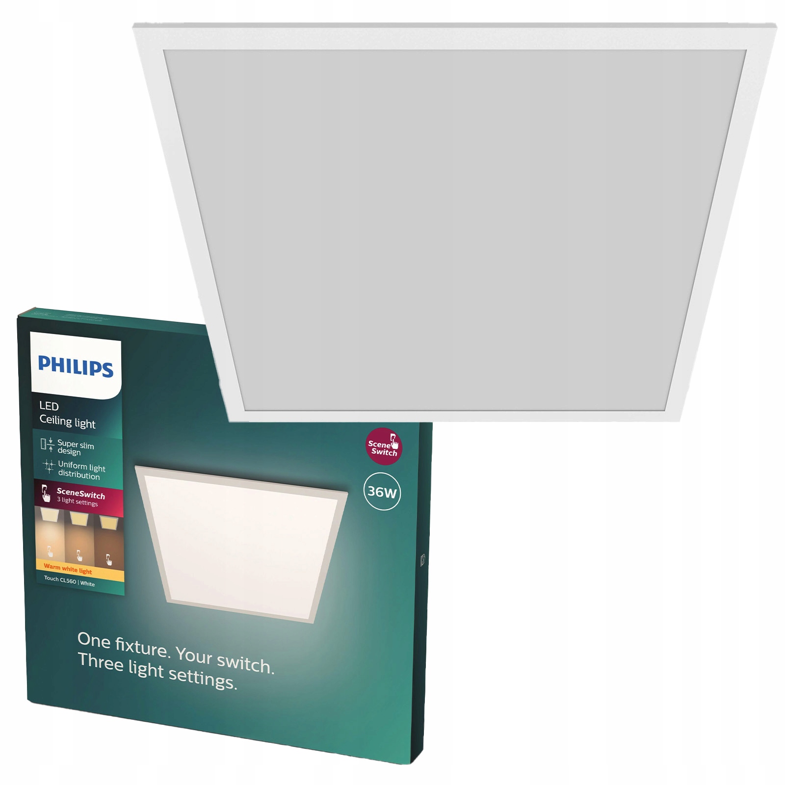 Led panel 60x60 36W 3300lm 2700K SceneSwitch Bílý dotykový Philips