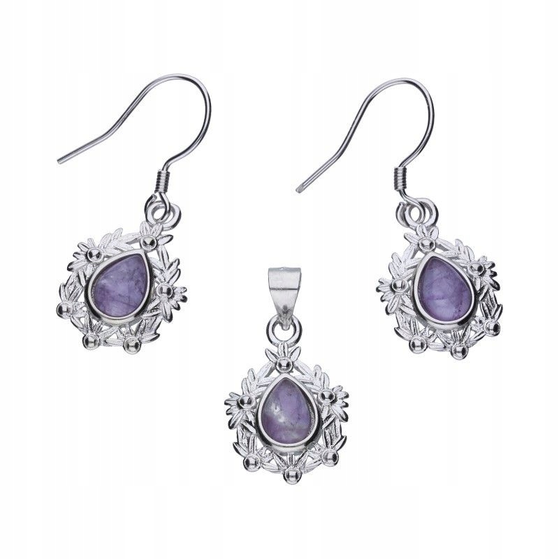 Stříbrný komplet šperků 925 pro ženy ve tvaru slzy jako dárek