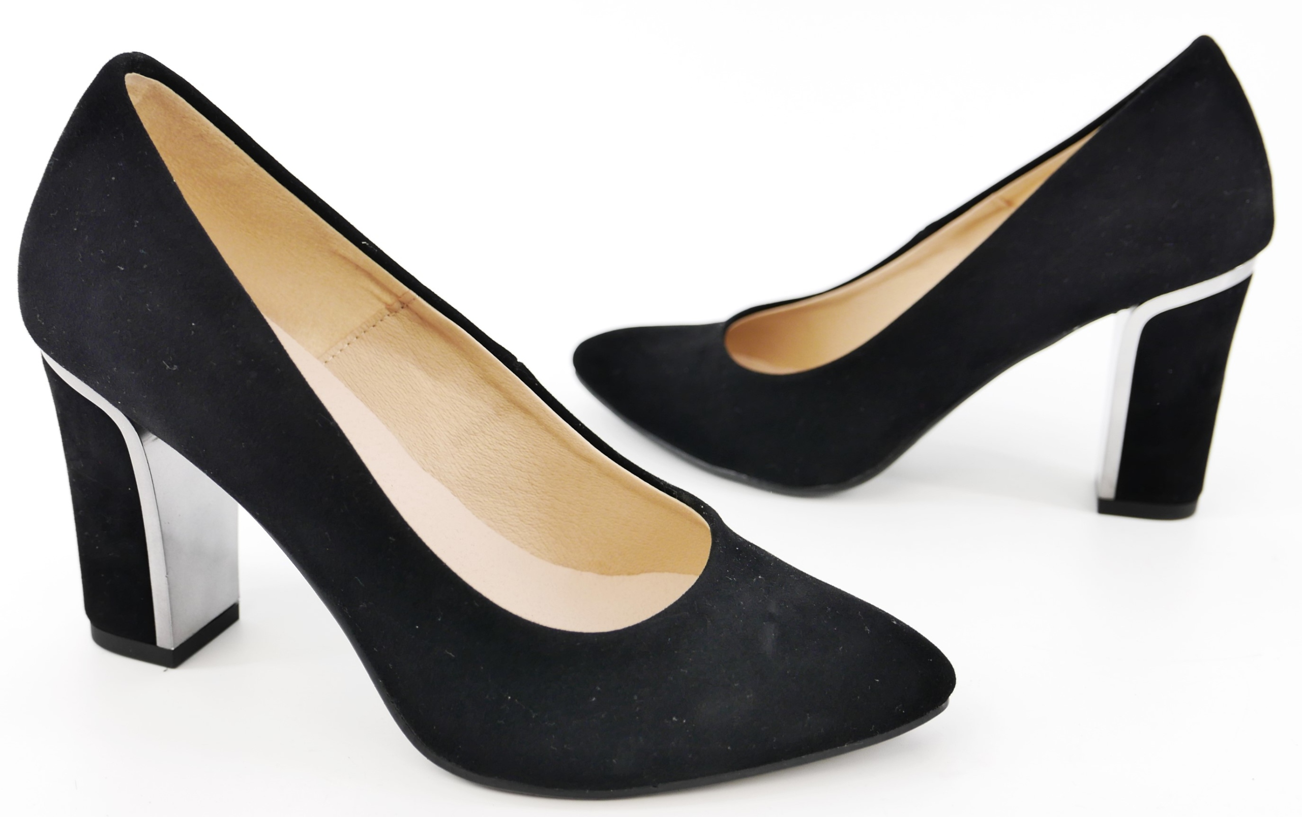 AGA BUT POLSKIE CZÓŁENKA CZARNE EKO ZAMSZ R38 Rozmiar 38