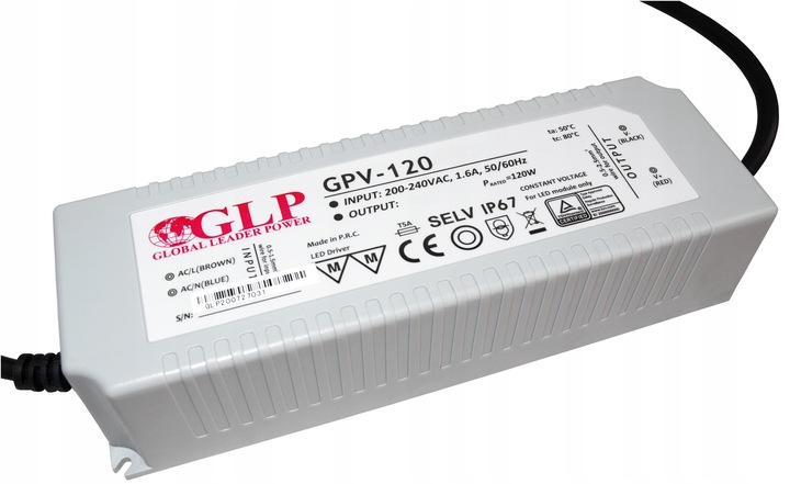 Profesionální hermetický napájecí zdroj 24V 120W 5A vodotěsný pro Led pásky IP67