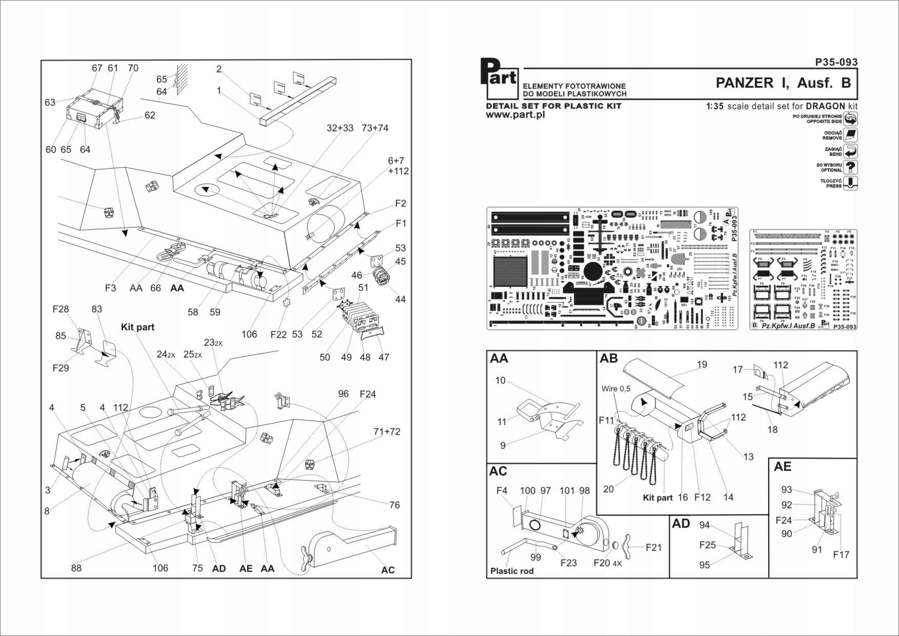 Díl P35-093 1/35 Panzer I Ausf.B (Dragon)