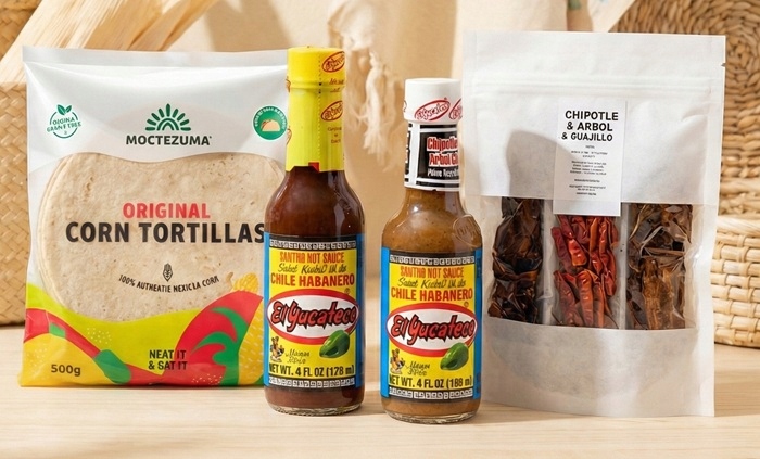 Levně Taco Kit – kukuřičné tortilly, omáčky El Yucateco Habanero a chili trio