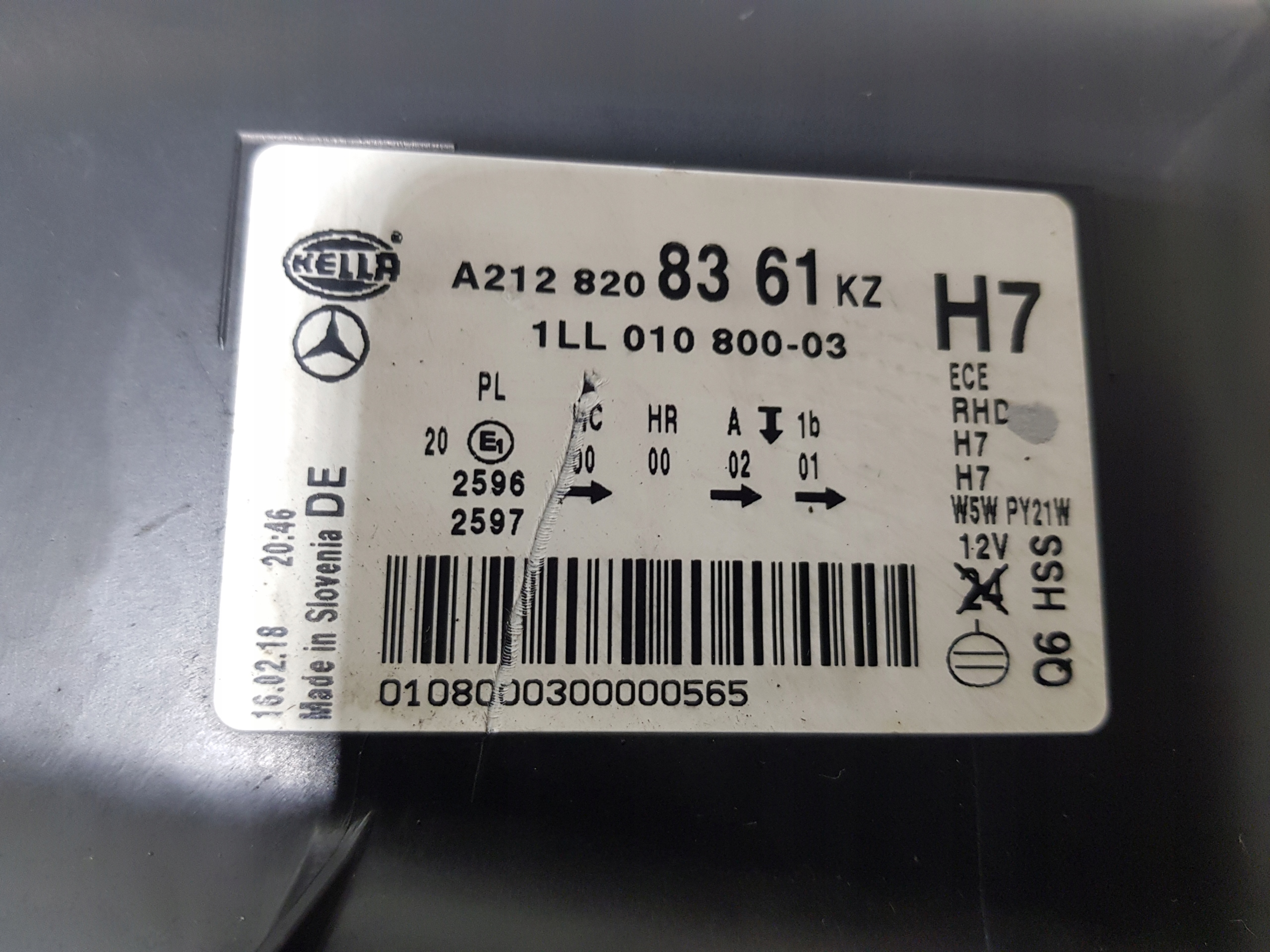 MERCEDES W212 light H7 left front UK