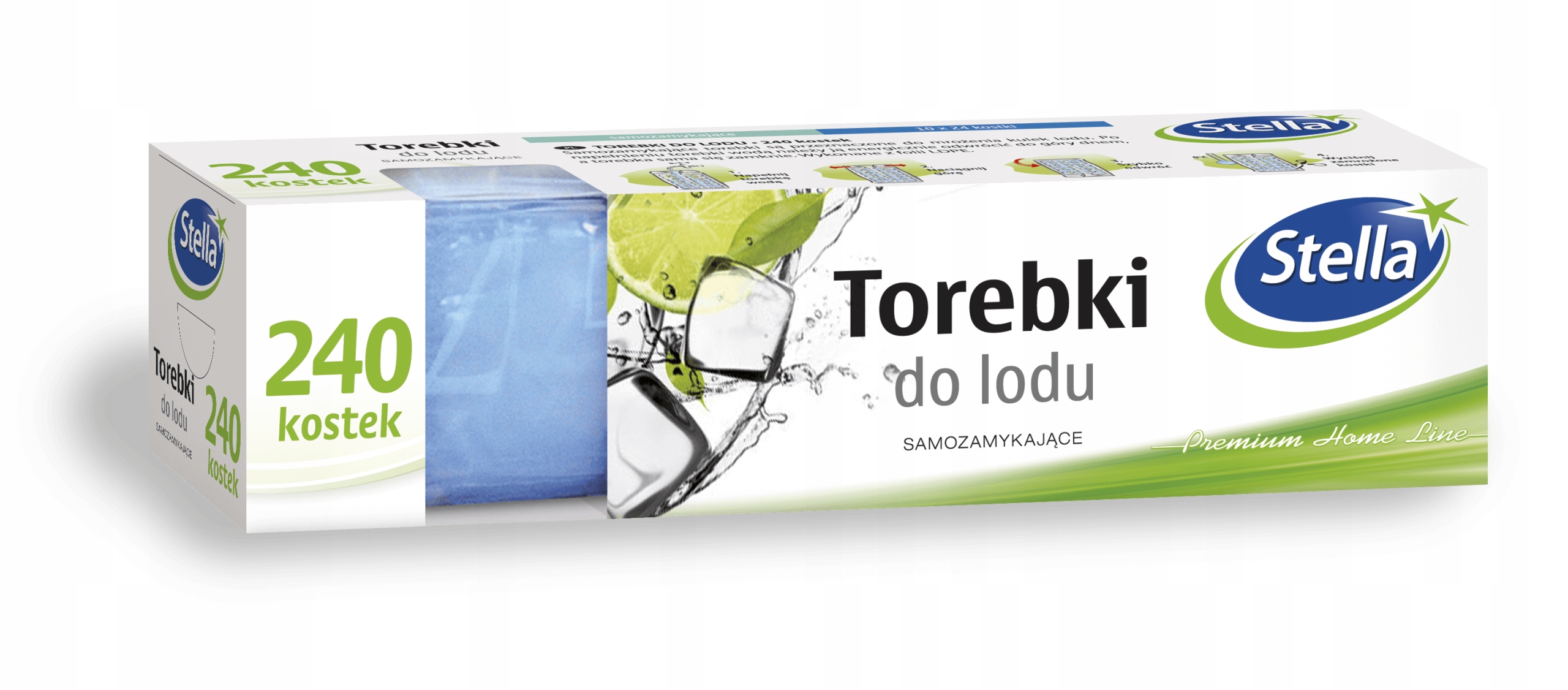 

Torebki do lodu samozamykające 240 kostek Stella
