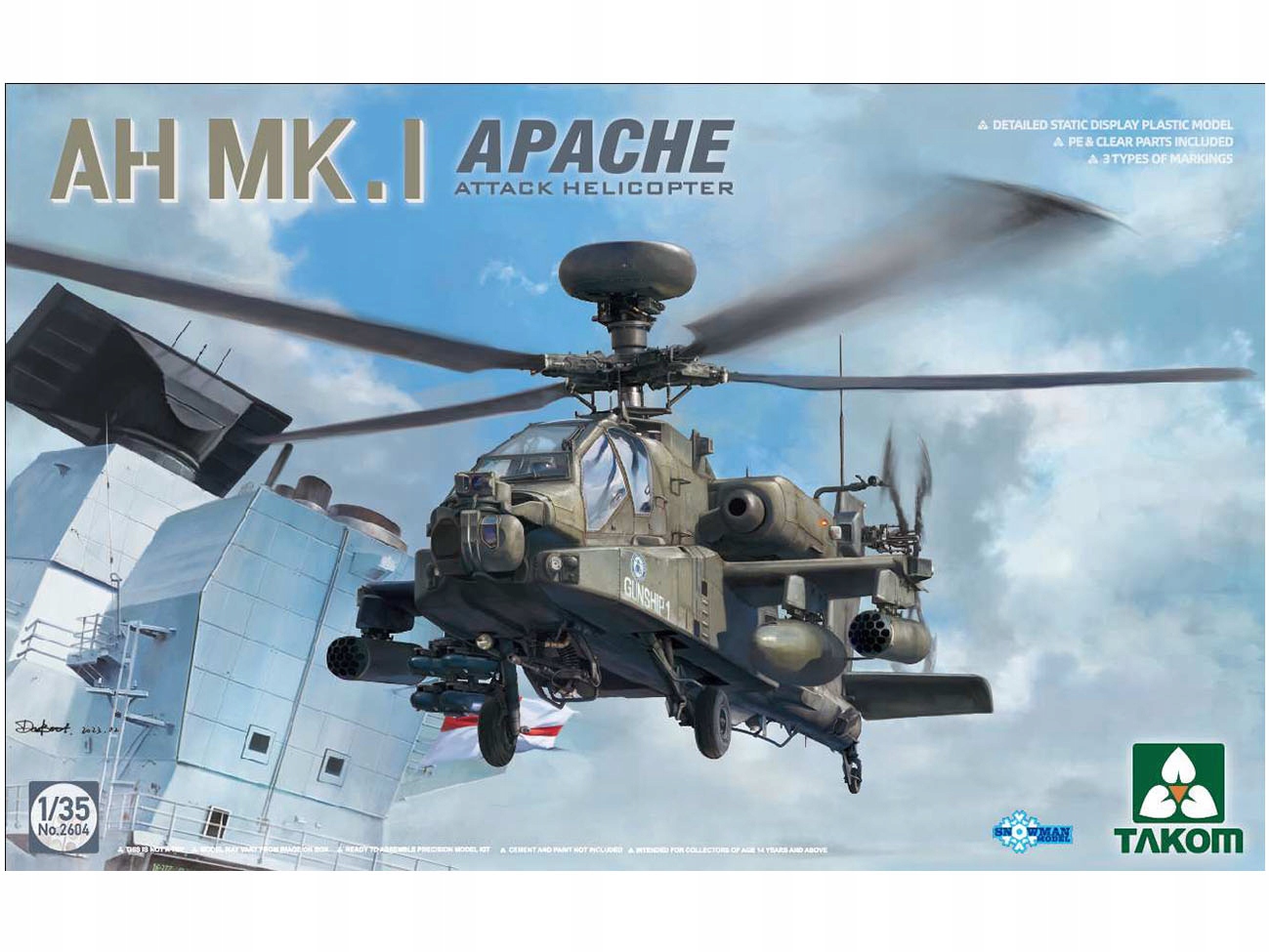 Vrtulník Ah Mk.I Apache AH1 model 2604 Takom