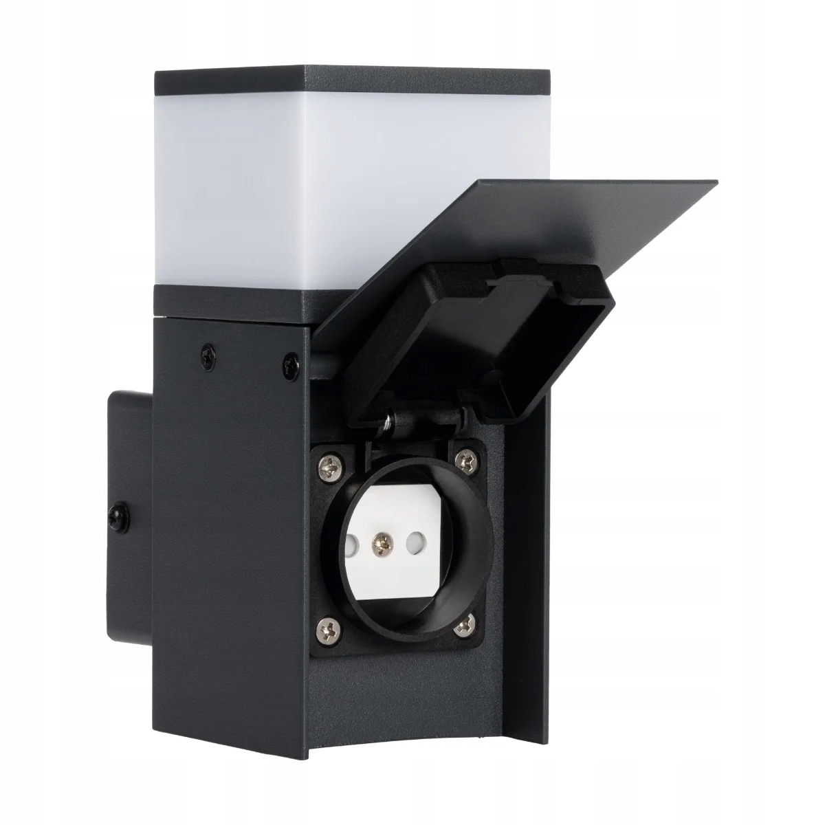 Zahradní nástěnné svítidlo černé, bílé, moderní, s IP44 zásuvkou Kanlux