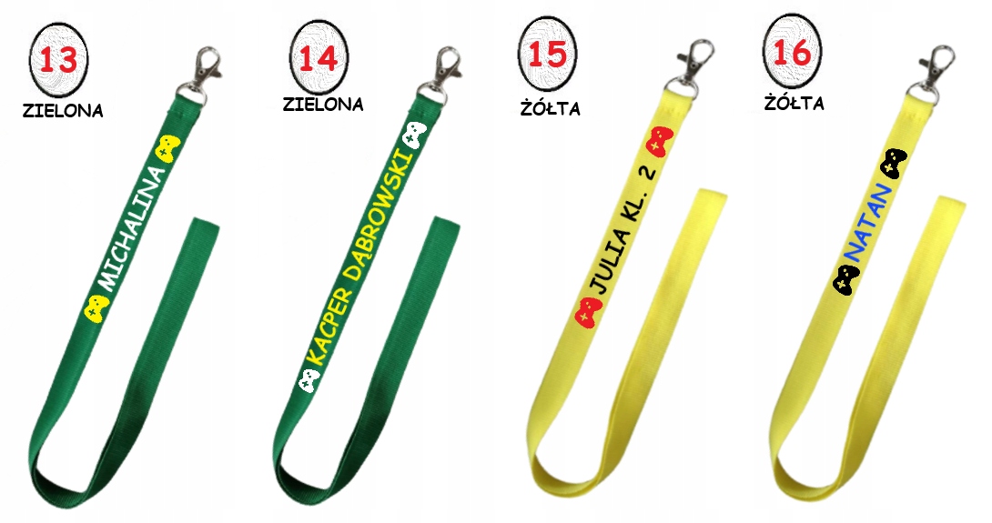 Smycz na klucze z imieniem - wiele wzorów Waga produktu z opakowaniem jednostkowym 0.1 kg