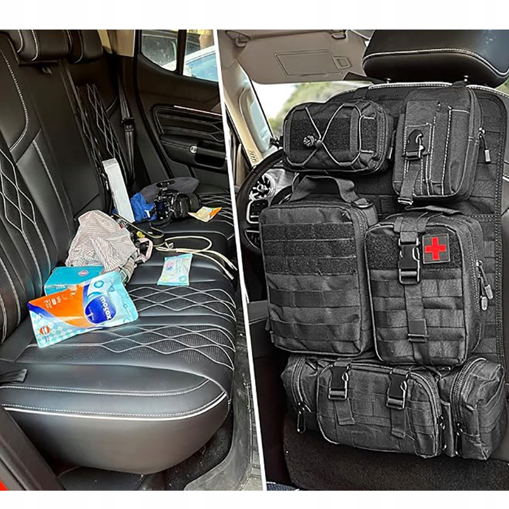 ORGANIZER TAKTYCZNY NA FOTEL PRZODU SAMOCHODOWY OCHRANIACZ OSŁONA + 5 TORBA EAN (GTIN) 0886545116419