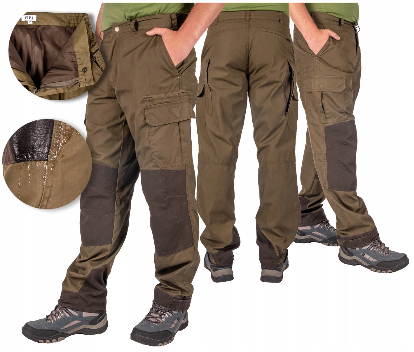 Pánské Lovecké kalhoty Taktické bojovky Velké Velikosti zelené Firi 60