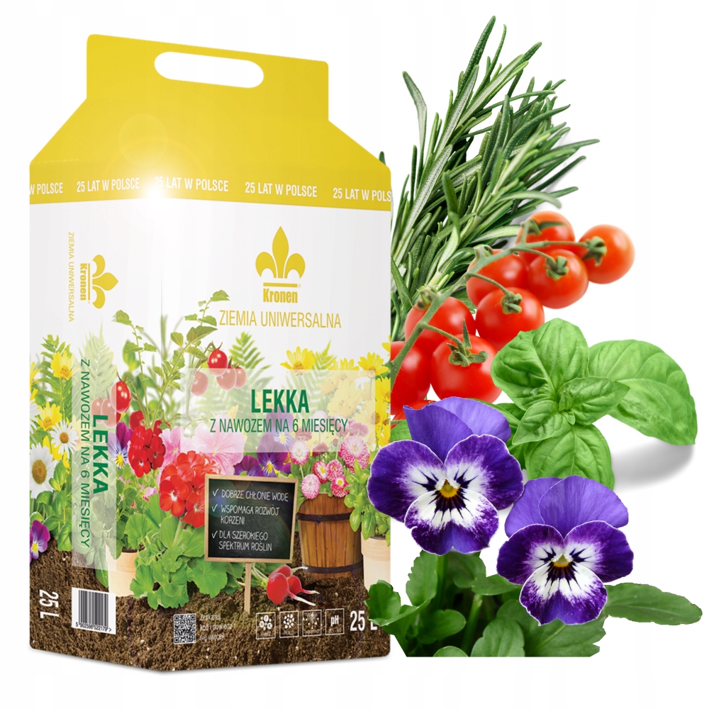 LEKKA ZIEMIA do KWIATÓW domowych doniczkowych WARZYW pomidorów ZIÓŁ AŻ 25L