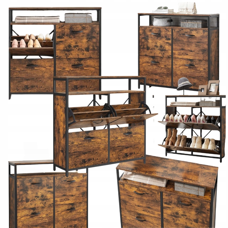 Regál na topánky Úložný priestor Organizér s priehradkami na obuv 4 Výklopné dvere