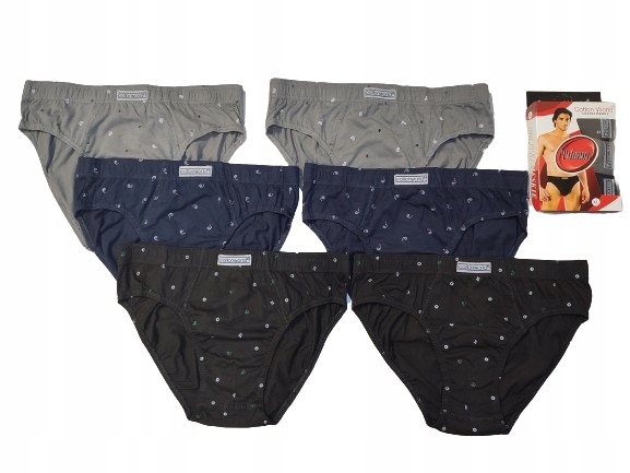 6 x MAJTKI MĘSKIE SLIPY Bawełniane 100% XXL COTTON WORLD - 2XL - 90-95cm