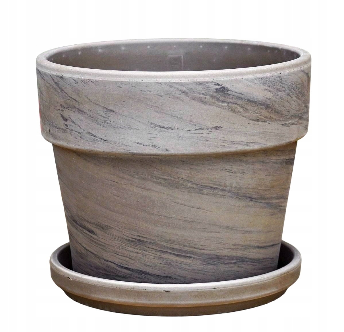 Doniczka gliniana Calima Bazalt 28cm Z Podstawką na choinkę monsterę fikusa