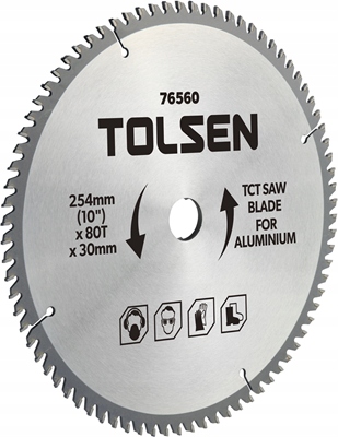 

Tolsen Piła Tarczowa Do Aluminium 254MM 80T