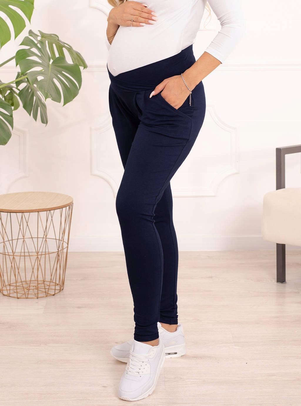 SPODNIE DAMSKIE CIĄŻOWE CYGARETKI Z DZIANINY M Rozmiar M