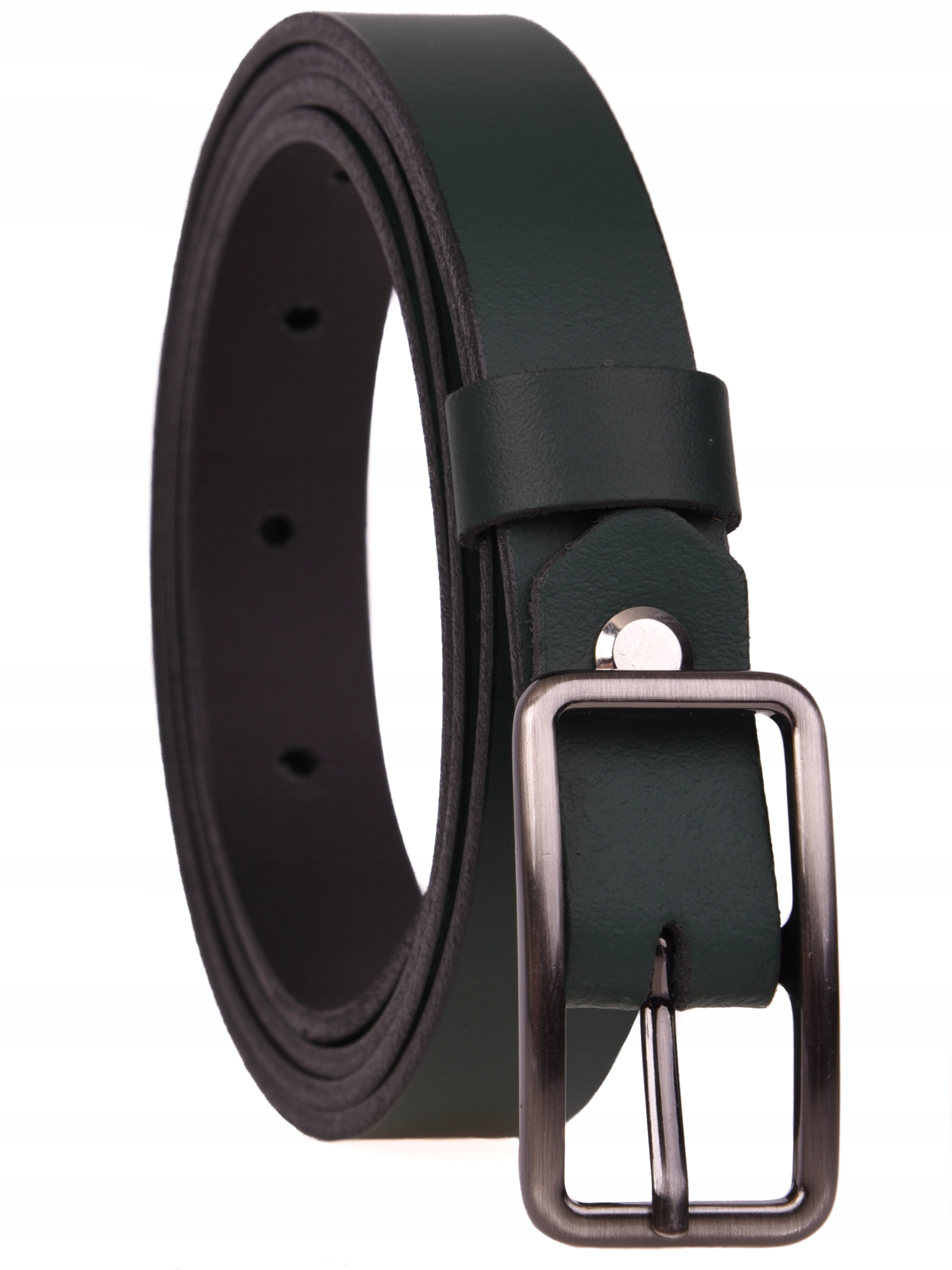 

Skórzany Pasek damski 2cm Zielona Butelka