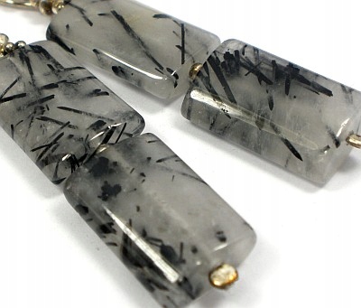 Turmalínový křemen Krásné Náušnice Stříbro