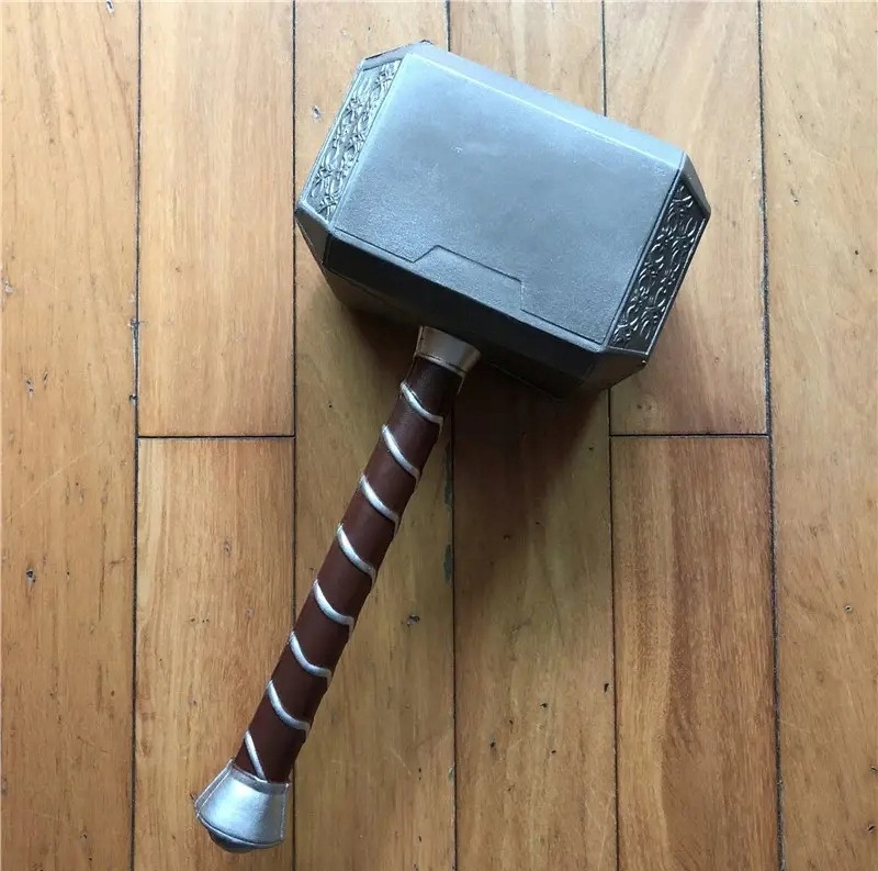 Thorovo kladivo 1:1 Gumové kladivo Mjolnir, kladivo superhrdiny pro cosplay, dekorace