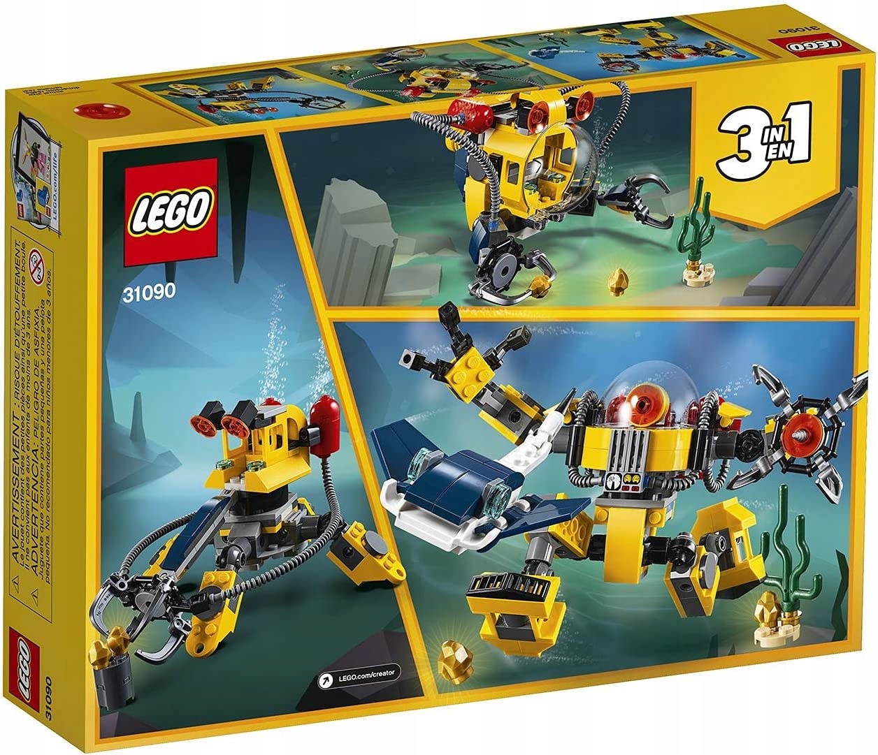 LEGO CREATOR 31090 Podwodny Robot 3w1 Płaszczka Łódź Marka LEGO