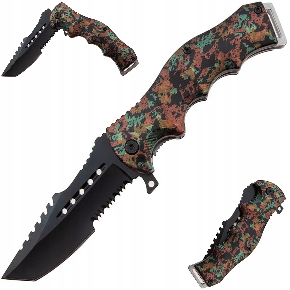 

Wojskowy Nóż Składany Turystyczny Sprężynowy