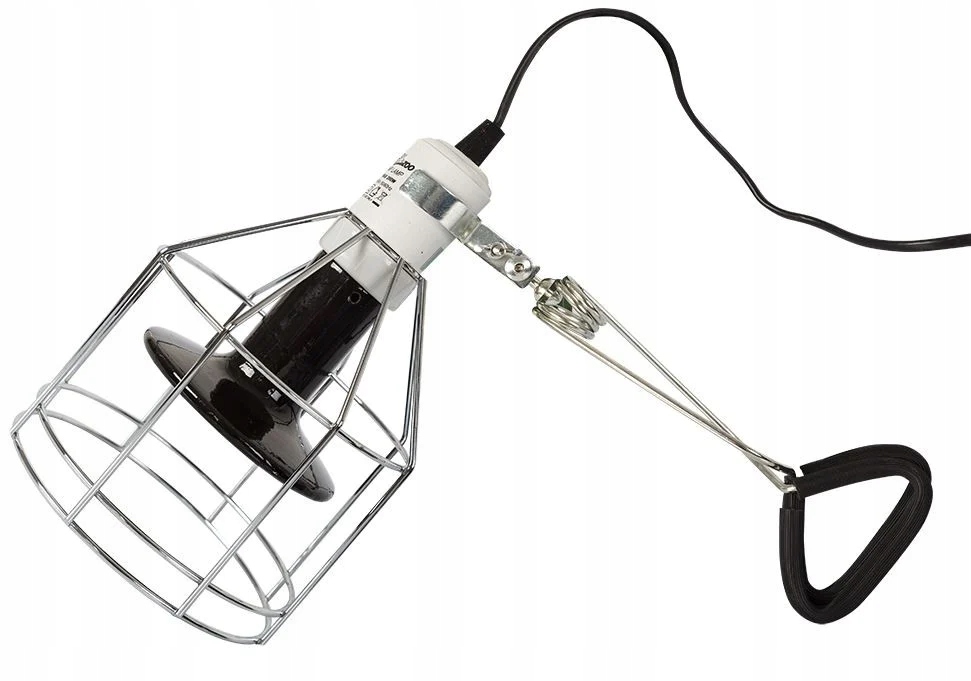 Levně Keramická Objímka S Ochranným Košem A Držákem Pro Lampu Do Terária