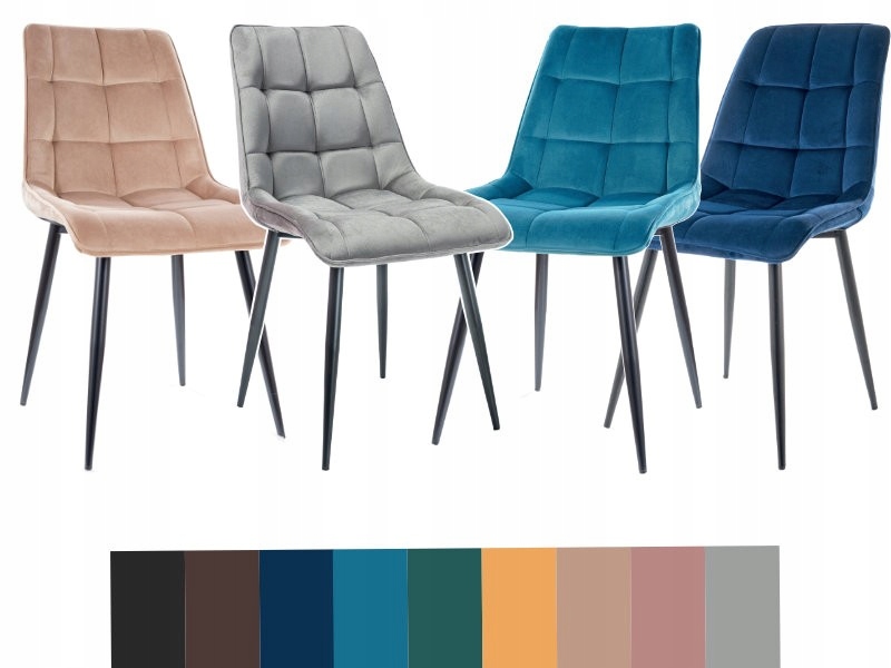 

Zestaw 4 szt krzesło Chic Velvet aksamitne mix