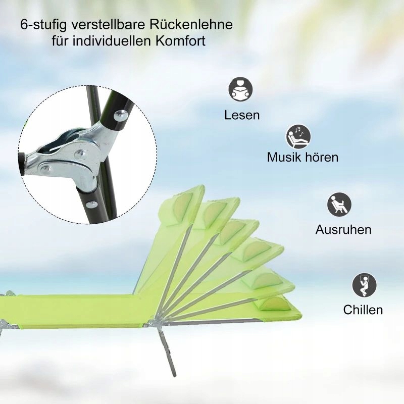 LEŻAK PLAŻOWY OGRODOWY SKŁADANY Kod producenta 01-0335