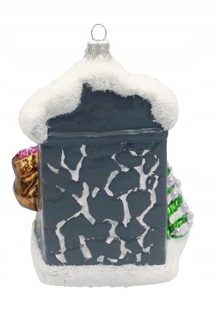 BOMBKI CHOINKOWE SZKLANE Mikołaj w drzwiach24x11cm Marka inna