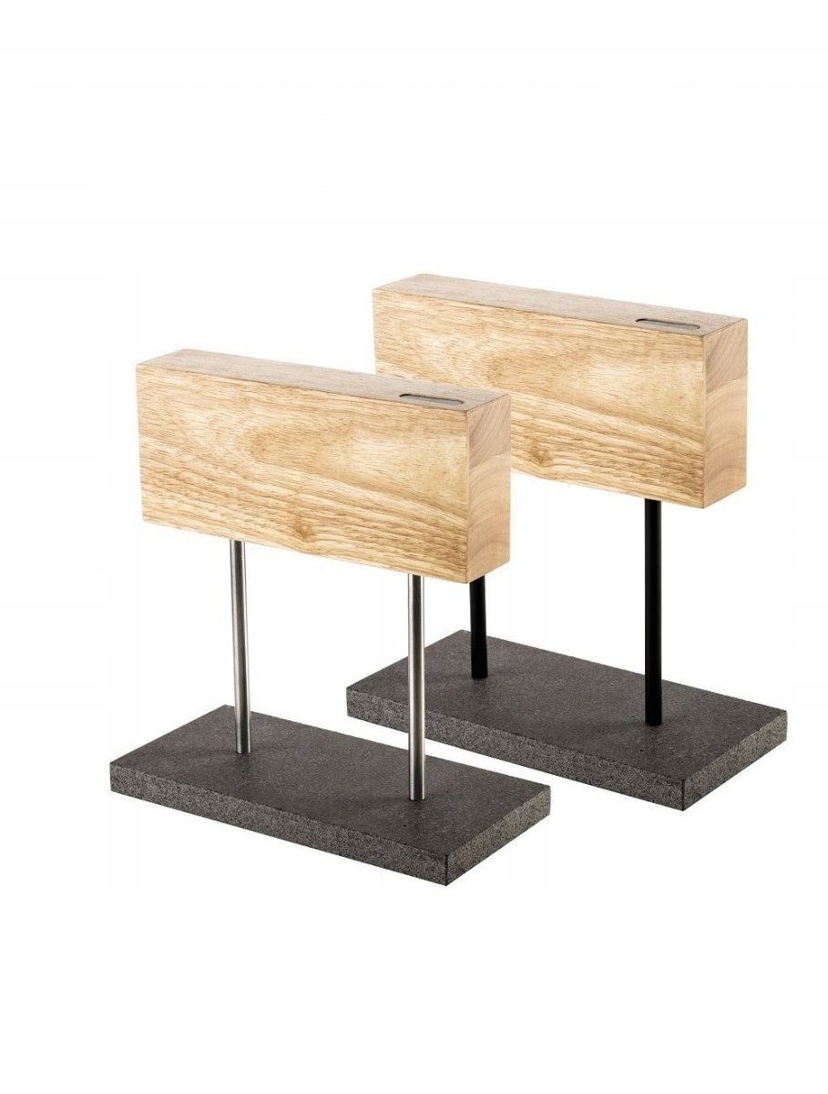 Magnetický blok na nože Style De Vie z dubu na podstavci z prírodného kameňa