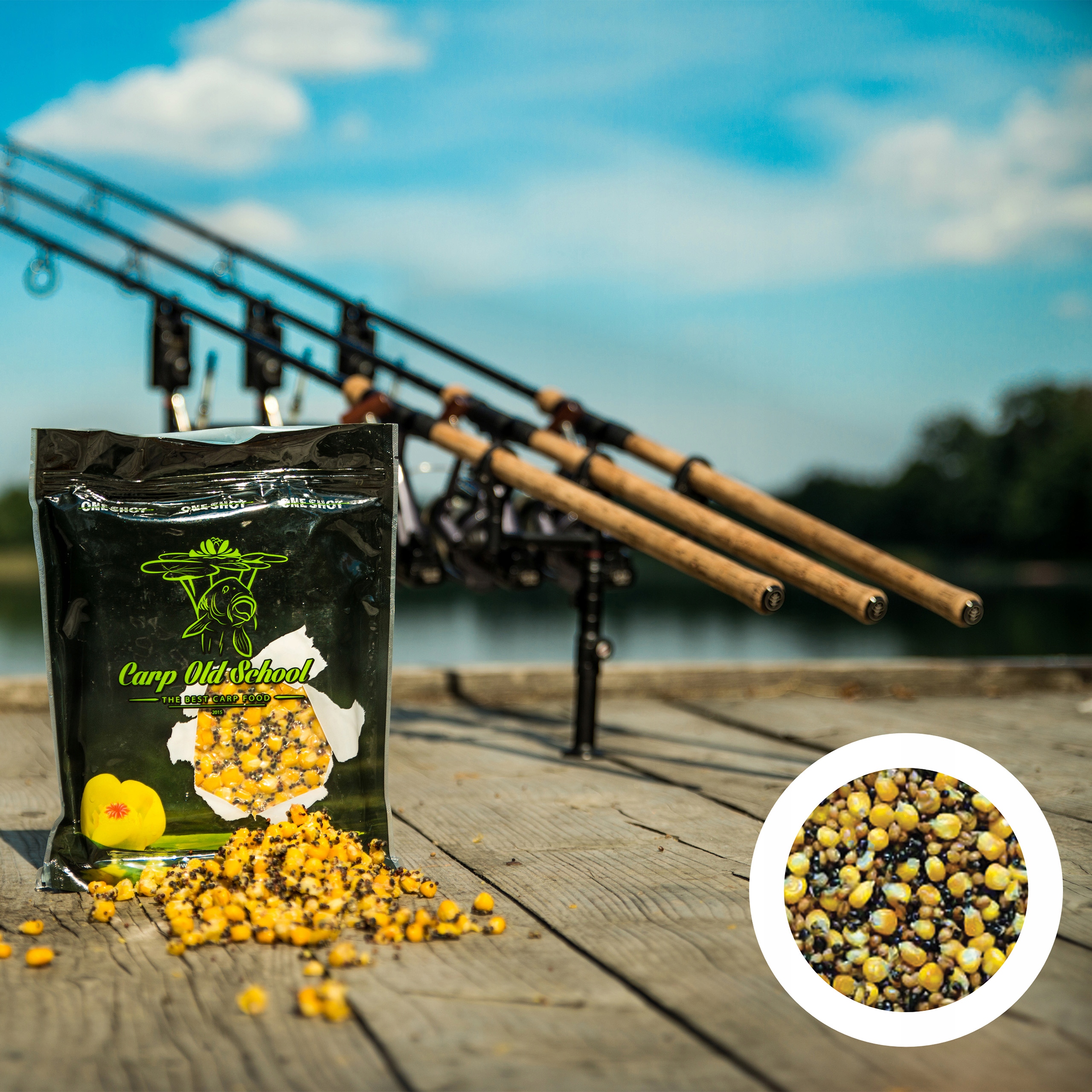 Mix ziaren Carp Old School 1kg Truskawka