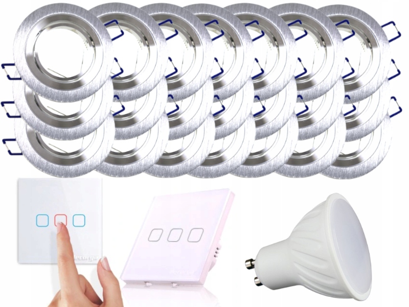 Sada Halogenová Led objímka 21x Vypínač Žárovky