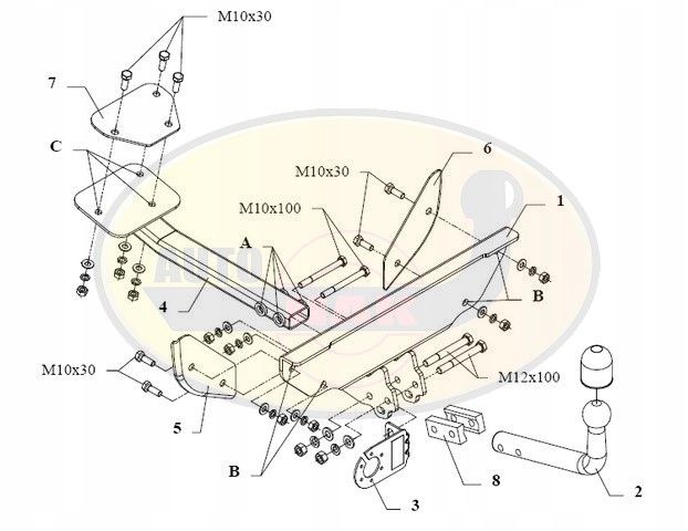 Hak holowniczy odkręcany FIAT PUNTO 1993-1999 R07 Producent Auto-hak