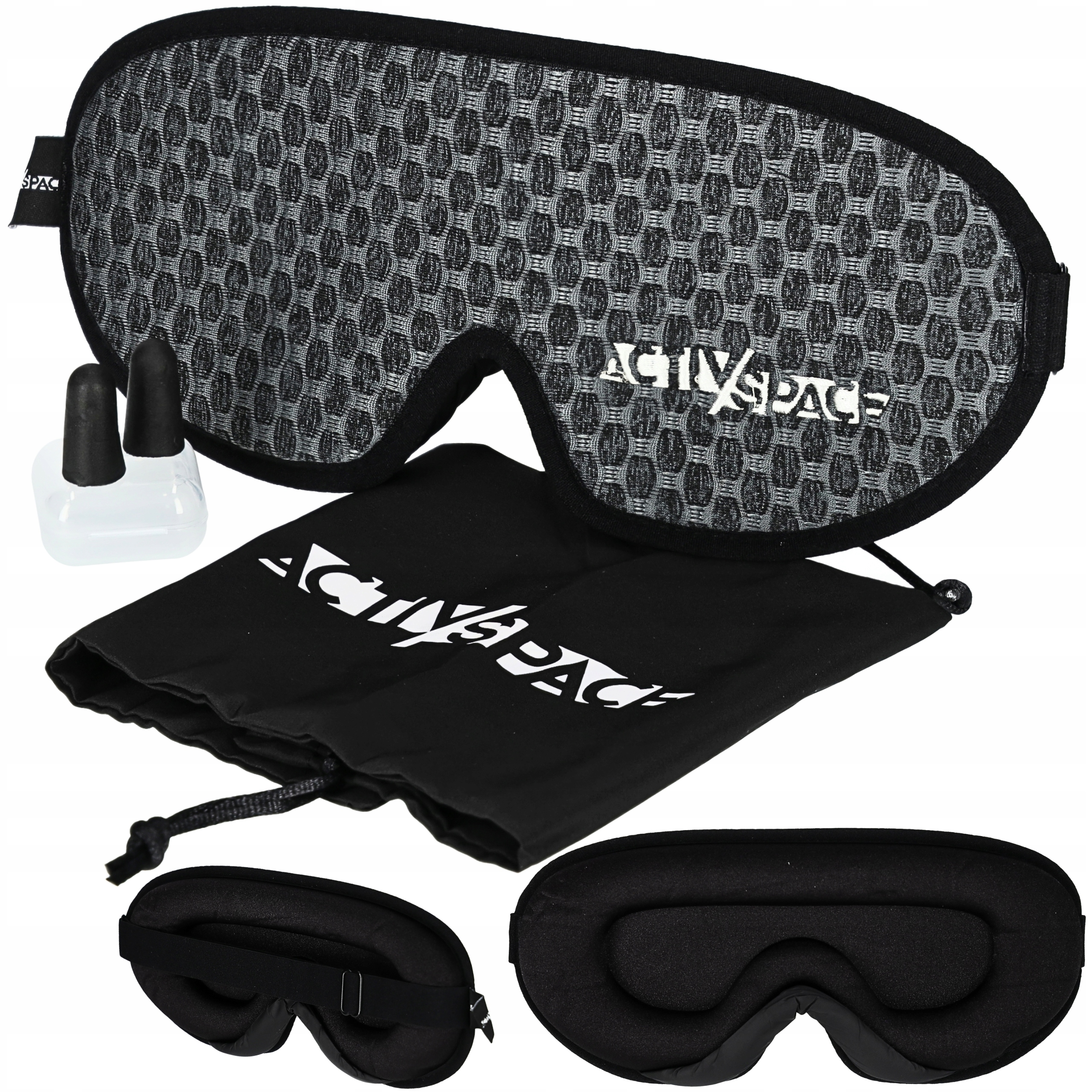 OPASKA NA OCZY DO SPANIA 3D MASKA ZACIEMNIAJĄCA 99% ŚWIATŁA REGULOWANA PRO