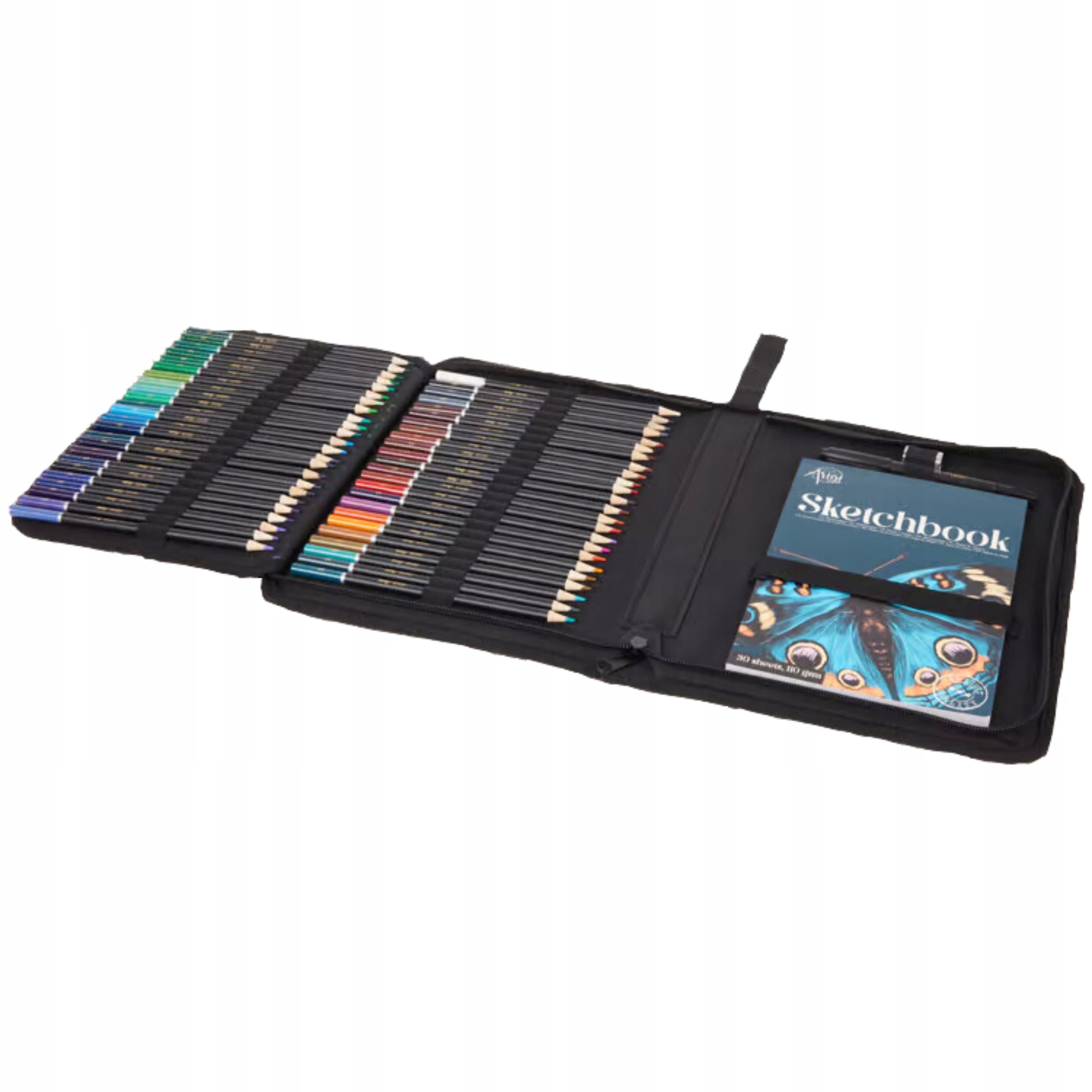 Blok pro skicování kreslení a pastelky creative artist 75 el.