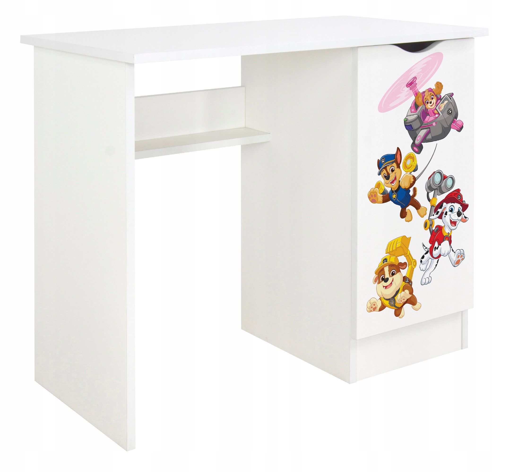 Detský písací stôl Labková patrola 90x50x77 s skrinkou, učením a zábavou Chase Marshal