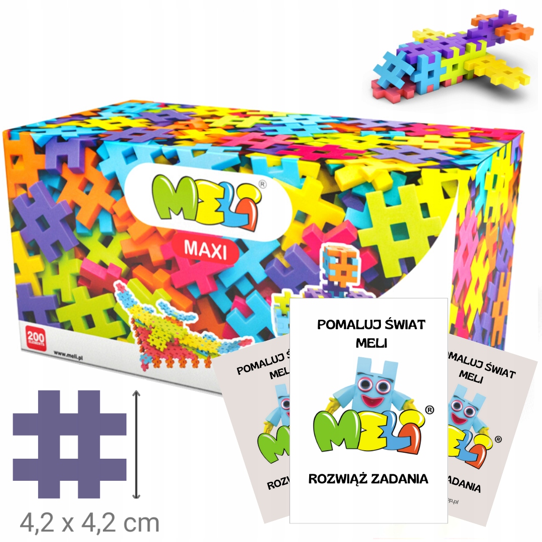 

Duże Klocki Meli Maxi 200 elementów + Prezent