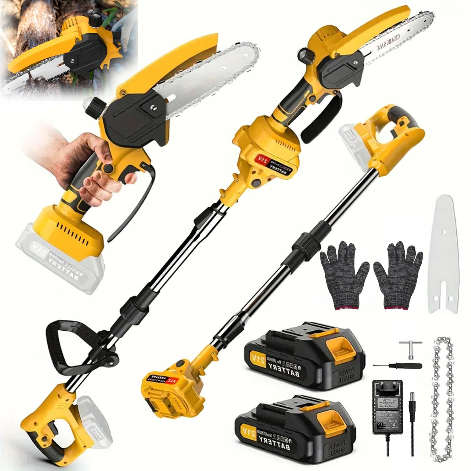 Akumulatorowa Pilarka Do Gałęzi Z Bezpiecznym Ergonomijnym Uchwytem