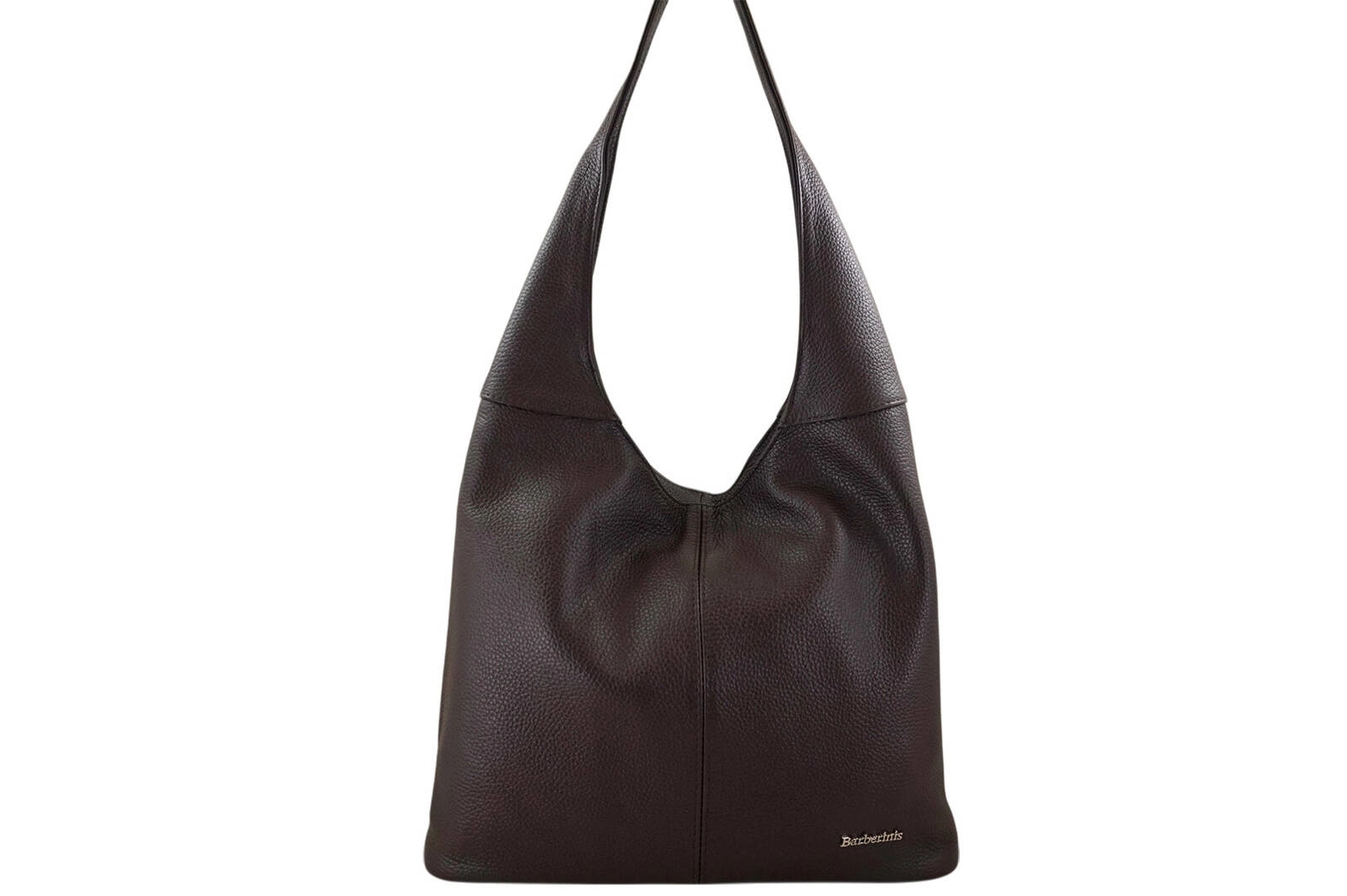 Módní kabelka vak s širokým uchem Tmavě hnědá