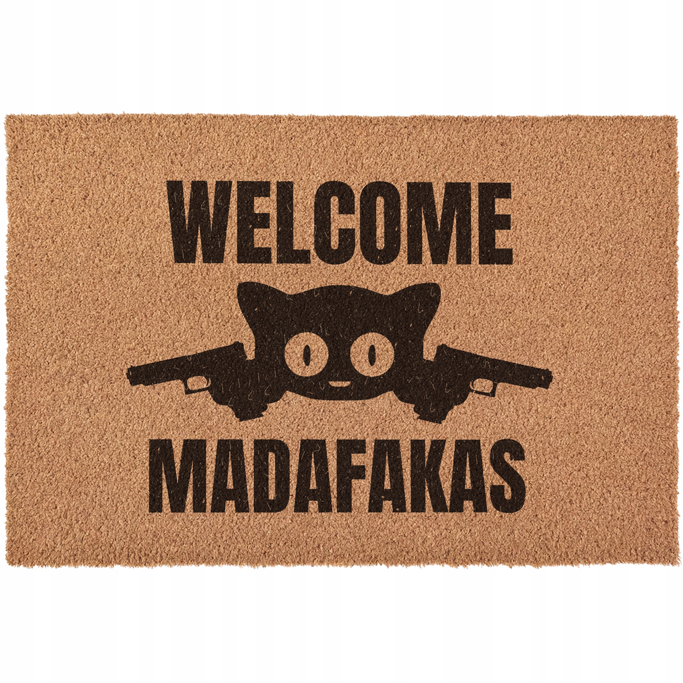 Rohožka Welcome Madafakas mačka vtipná pod dvere kokosová 60x40