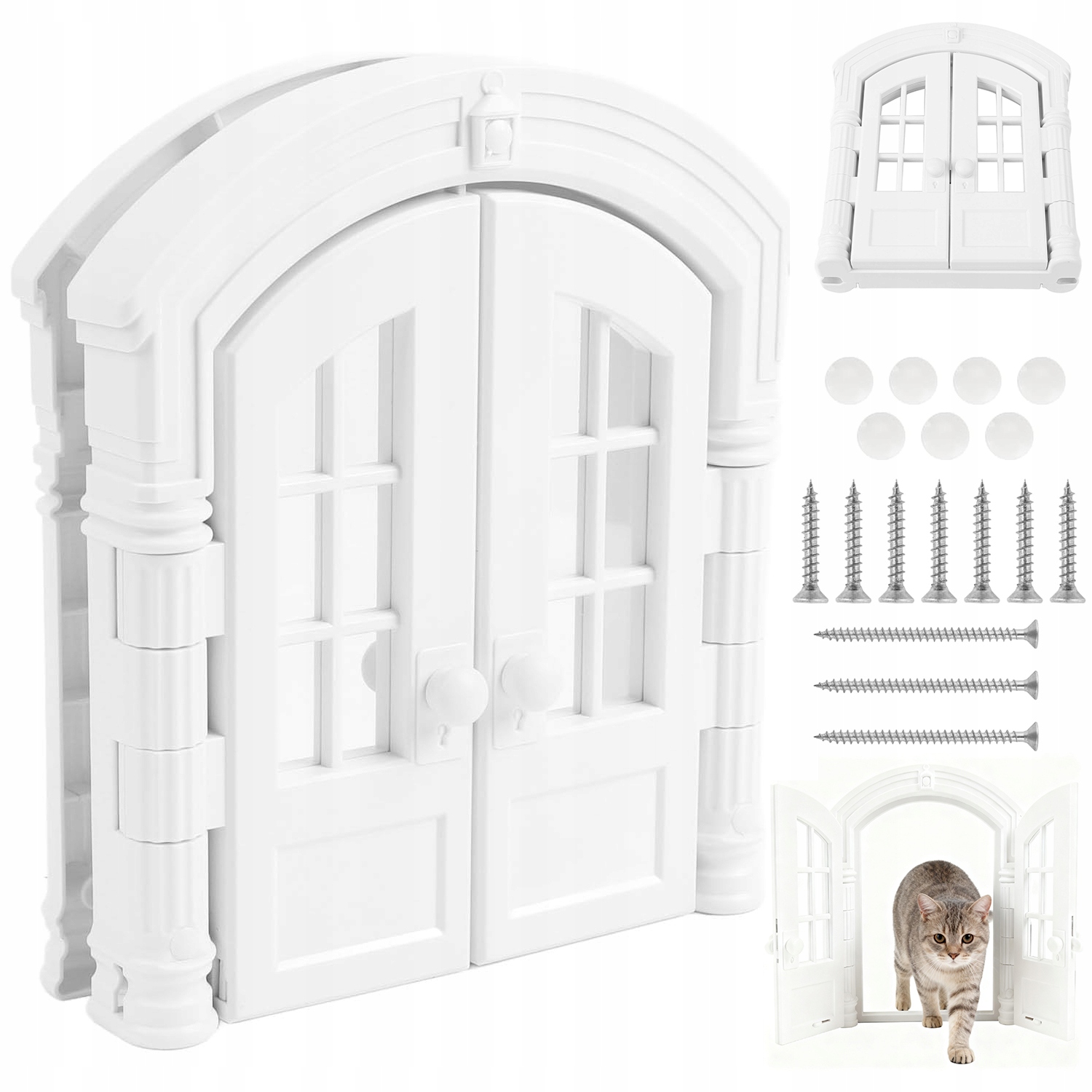 Levně Oboustranná Dvířka Pro Kočky Průhledný Design Zabezpečení