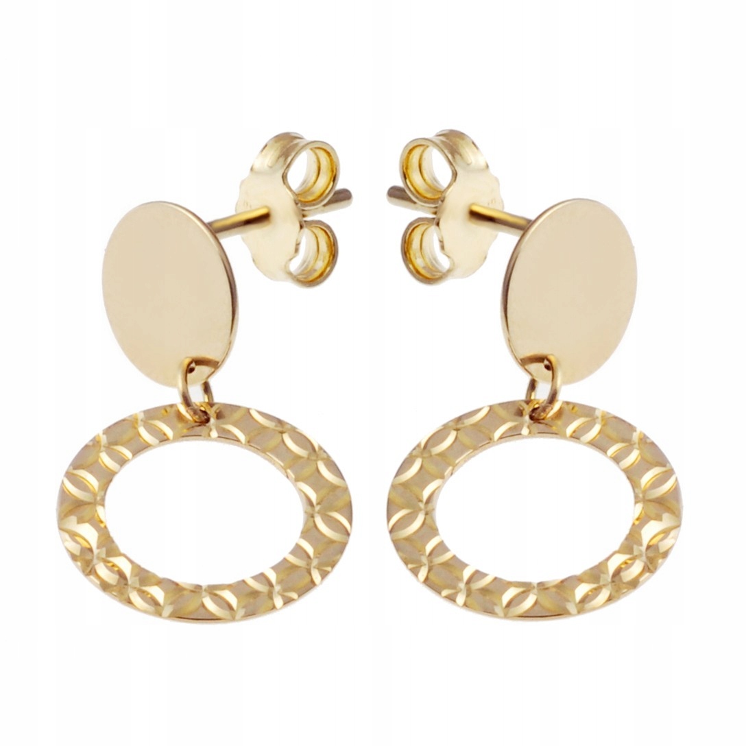 Zlaté náušnice s zdobeným kruhem