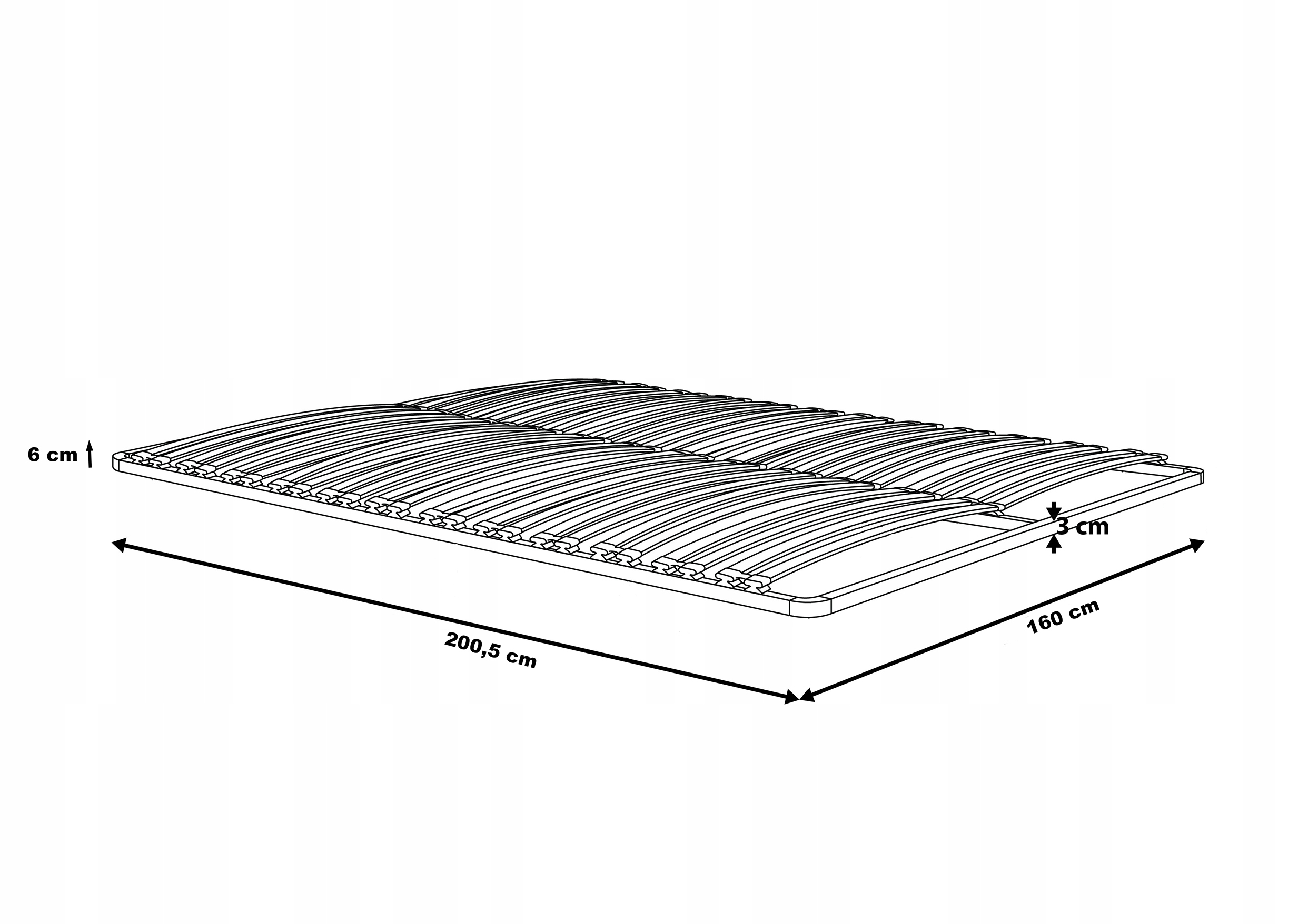 Stelaż wkład do łóżka metalowy pod materac 160x200 Kod producenta met160e
