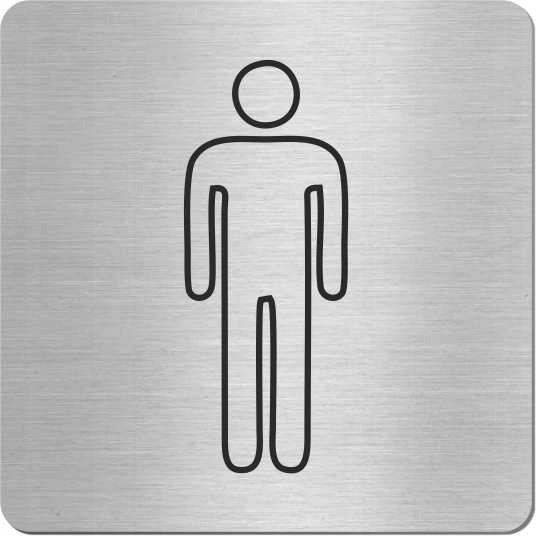 Tabliczka TOALETA MĘSKA WC inox STAL NIERDZEWNA