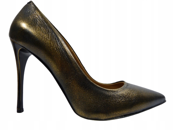 Zlaté klasické lodičky dámské elegantní podpatkové boty Lukáš 39