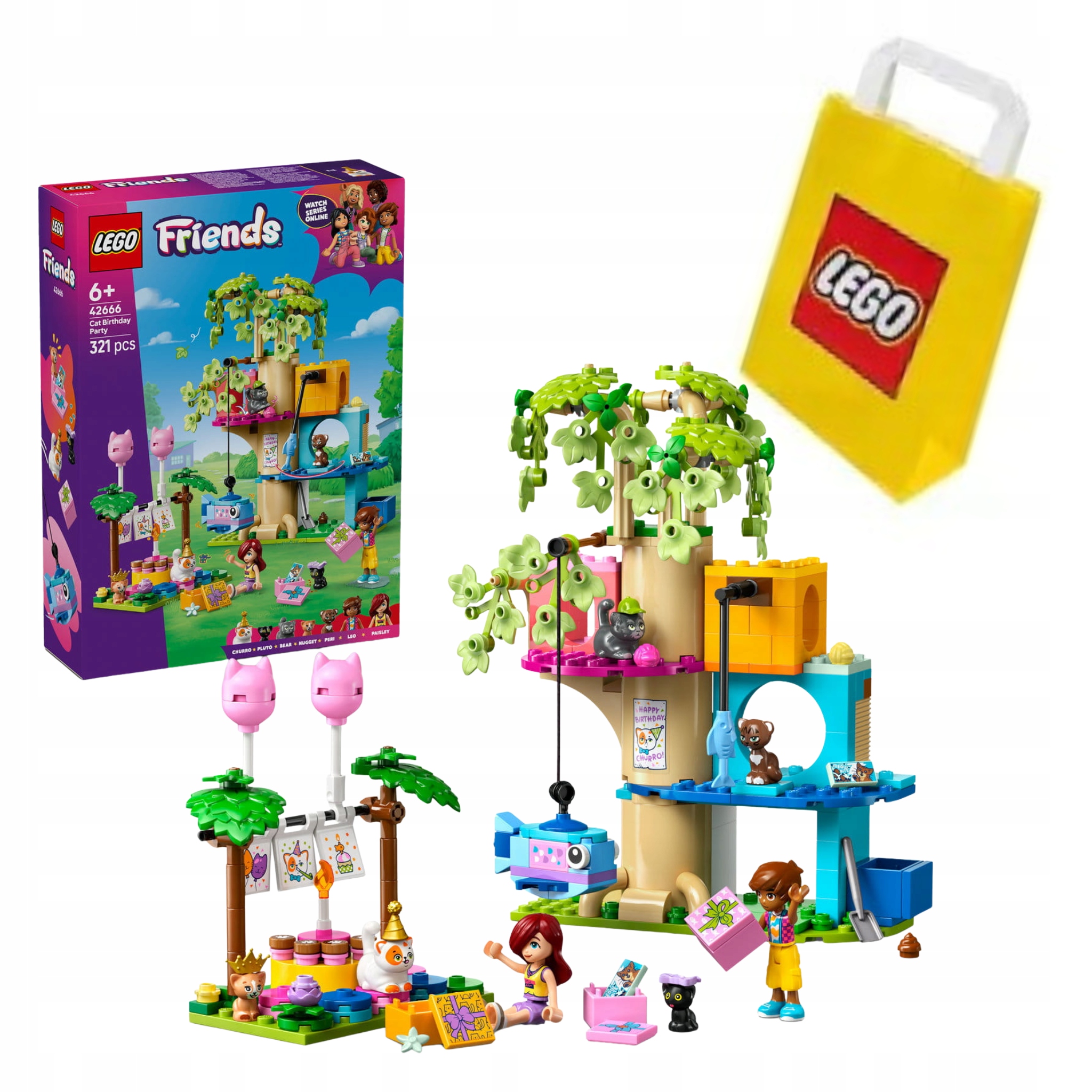 Lego Friends 42666 Narozeninová oslava pro kočky a domeček na stromě