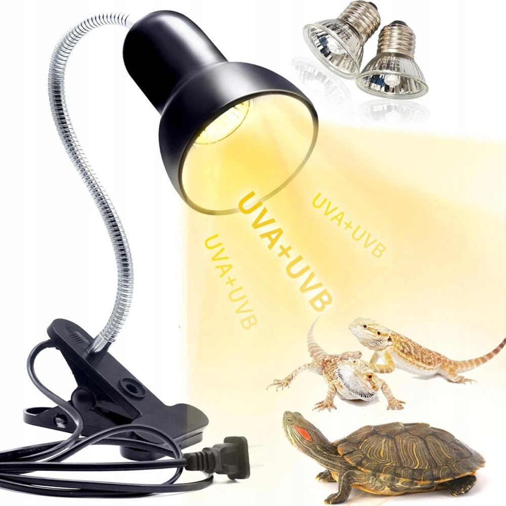 Levně Topná Lampa Pro Želvy S Nastavitelným Světlem, 2 Žárovkami E27 25W Uva Uvb