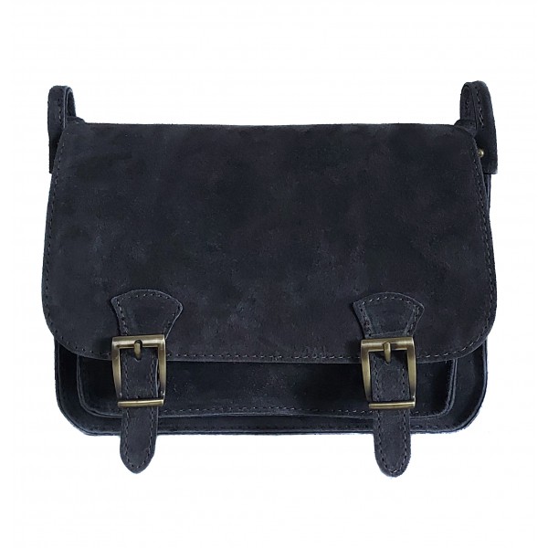 Krásná Grafitová Kabelka Přes Rameno Vyrobená Z Měkkého Semiše Je Ideální Jako Dárek