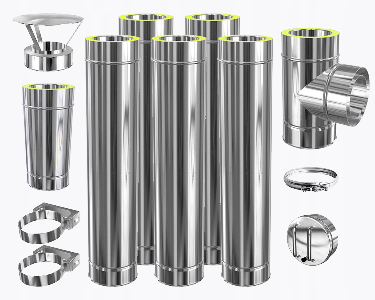 Komin IZOLOWANY fi 200 STALOWY ZEWNĘTRZNY spalinowy wiszący PIEC NA PELLET