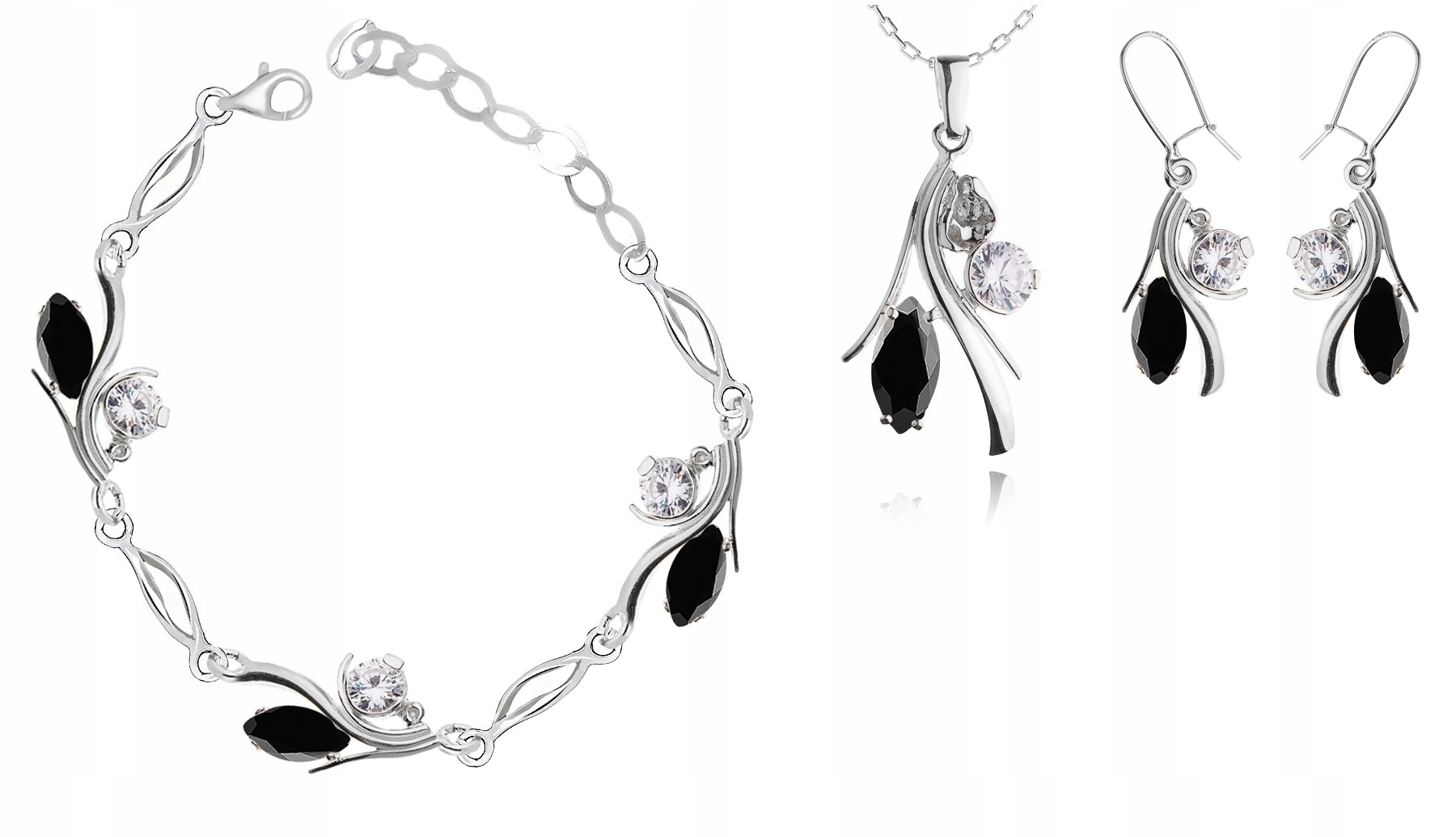 

Srebrny Komplet Biżuterii Z Cyrkoniami pr925